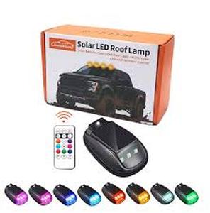 lot 16257 image: Solar LED Roof Lamp with Remote Control 5pk