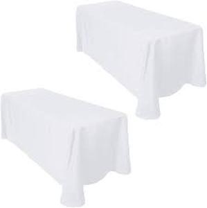 lot 20210 image: 2 Large White rectangle table cloths