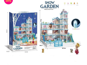 lot 5386006 image: HopeRock DollHouse Girls Toy, Doll house Furniture and Accessories with Slide, 285 Pcs, Christmas Birthday Gift for Girls Toddlers Age 3plus - Retail $42