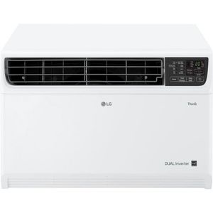 lot 5386081 image: 14,000 BTU 700 Sq Ft Dual Inverter Smart Wi-Fi Enabled Window Air Conditioner, White - Retail $599