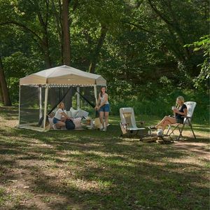 lot 5386086 image: Ozark Trail 12 x 10 Glamping Hexagon Lighted Canopy - Retail $180