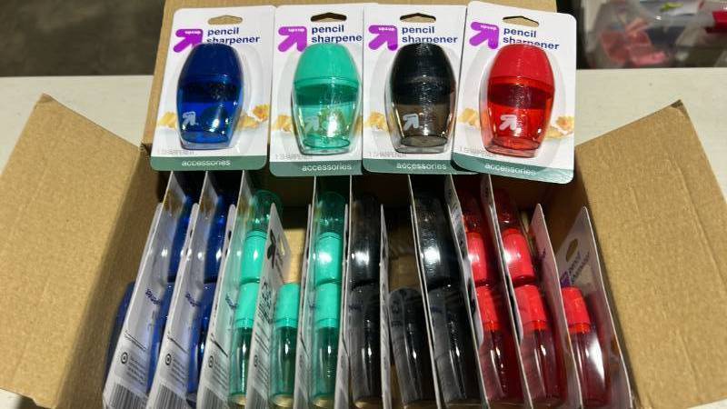 lot 1069 image: 24 Pack-Target Pencil Sharpener Collection - Multiple Colors-Teachers, HomeSchool, Stocking Stuffers
