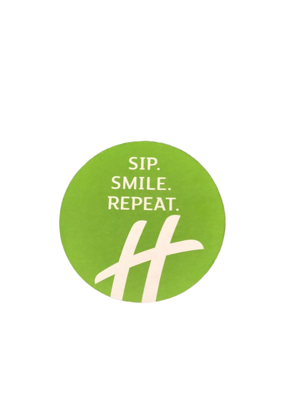 lot 5386032 image: Holiday Inn Sip, Smile, Repeat Drink Coasters - Retail $19