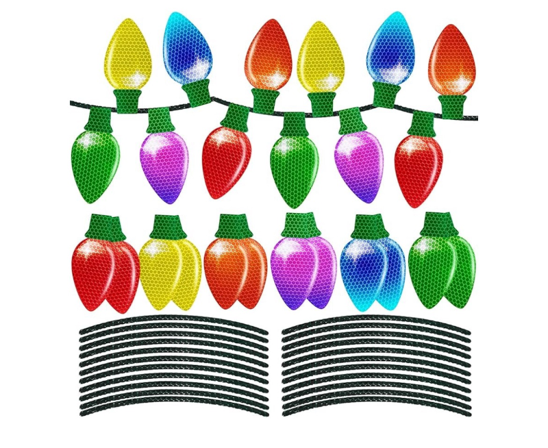 lot 76 image: Colorful Christmas Light Decals Set