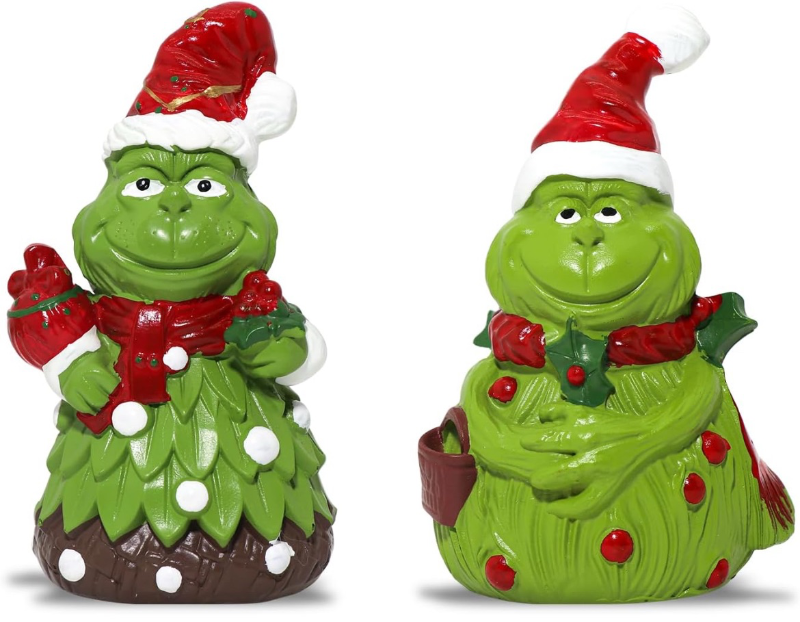 lot 4143 image: Green Monster Resin Ornaments, Handmade Christmas Gifts Set Of 2 - Retail $0