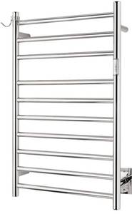 Wall Mounted Towel Warmer 10 Bars with Plug-in and Hardwired Options 3 Working Modes Mirror Polished Stainless Steel 21"W 34"H - Retail $149