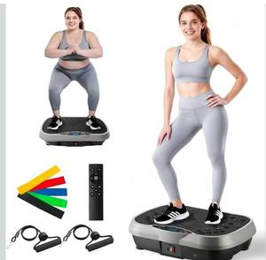 lot 4413 image: ALSO GO Vibration Plate Exercise Machine, 10 Preset Modes & 200-Level Vibration Platform for Weight LossLymphatic Drainage, 400lbs Capacity Vibration Board with Resistance Bands for Full Body Workout