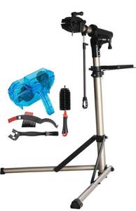 lot 4422 image: CXWXC Bike Repair Stand -Shop Home Bicycle Mechanic Maintenance Rack- Bike Workstands for Mountain Bike and Road Bike (CChampagne Blue) - Retail $87