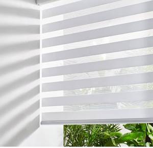 lot 4427 image: Persilux Cordless Zebra Blinds for Windows Free-Stop Roller Shades (30 W X 64 H, White) Dual Layer Light Cintrol for Day and Night, Light Filtering Sheer Shades for Home, Easy to Install
