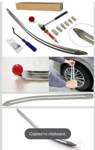 lot 4428 image: Car Auto Car Dent Removal Fender Damage Repair Puller Lifter Big Curved Rod Crowbar Tools Hook Rods Kit
