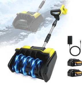 lot 4435 image: Cordless Snow Shovel, 21V Electric Cordless Snow Blower with Battery and Charger, 19FT Throw Distance, Lightweight 9.9lb for Driveway, Steps, Patio, Sidewalk(Red)