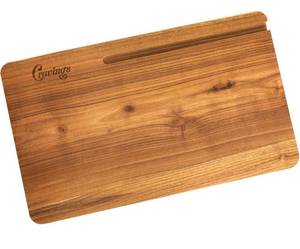 lot 4448 image: Cravings Chop-Chop Teak Cutting Board 20x12-Inch Wooden Chopping Board with Carved Grooves for PhonesTablets Best Cutting Board for Kitchen and Meat Prep, Made from Natural Teak Wood