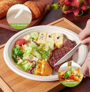 lot 4459 image: ECOLipak 100% Compostable 10 Inch Paper Plates, Heavy Duty Disposable Biodegradable Eco-friendly Sugarcane Bagasse Plates for Dinner Party