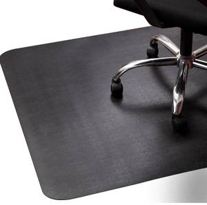 lot 4472 image: Office Rolling Chair Mat for Hardwood and Tile Floor, Black, Anti-Slip, Non-Curve, Chair Mat Best for Under The Computer Desk, 47 x 35 Rectangular Non-Toxic Plastic Protector, Not for Carpet