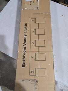 lot 4479 image: 5 Light Bathroom Vanity Light Black