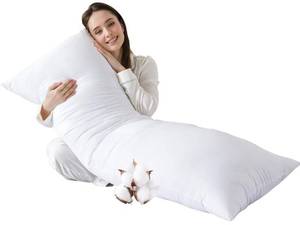 lot 4496 image: SHOUREN Cotton Body Pillow Insert - Cooling Breathable Full Body Pillow for Side Sleeper - Soft Long Bed Pillow for Adults - 20 x 54 inch-White