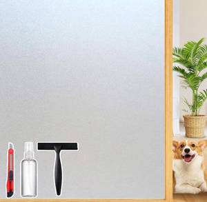 lot 4507 image: Frosted Glass Window Privacy Film Decorative with Tools, 2 Way Frosting Privacy Film for Glass Door, Static Cling Tint for Home Anti-UV, Covering Clings 23.6 by 77
