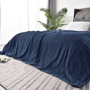 lot 4523 image: BEDELITE Fleece Blanket King Size 3D Ribbed Jacquard Soft and Warm Decorative Fuzzy Blankets Cozy, Fluffy, Plush Lightweight Throw Blankets for Couch, Bed, Sofa(Navy Blue, 108x90 inches)