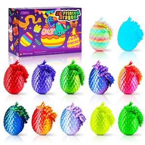 lot 4531 image: Impossmaker 12PCS 3D Dragon Eggs with Dragon Inside, Easter Basket Stuffers Mini Easter Egg Set Articulated Unique Easter Basket Essentials for Adults Kids