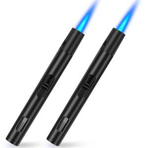 lot 4534 image: LcFun 2 Pack Torch Lighters Refillable Butane Lighter with Visible Fuel Window, Windproof Adjustable Jet Flame Long Lighters Matches for Candle, Grill, BBQ, Camping, Fireworks (Butane NOT Included)