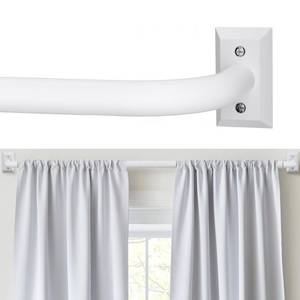 lot 4542 image: White Blackout Curtain Rod, Adjustable Extra Long Rod for Windows 66 to 152 Inches(5.5-12.7Ft), Wrap Around Heavy Duty Drapery Rods, French Return Room Darkening Curtain Rods,White