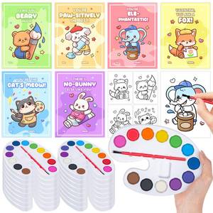 lot 4546 image: Shyling Valentines Day Cards for Kids School, 24 Pack Watercolor Paint Set with Valentines Greeting Cards, Valentines Day Gifts for Kids Classroom Exchange Prizes & Art Party Favors for Boys Girls