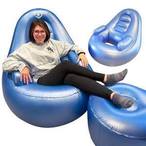 lot 4563 image: IP1CK4U Blue BBL Inflatable Chair with Ottoman for After Butt Surgery Recovery,Sitting,Sleeping,Pregnancy and Relaxation and BBL Pillow Results Lifting Cushions for BBL Lipo 360(Air Pump Not Included)