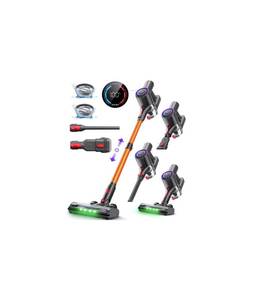lot 4586 image: Zynet S8 Cordless Vacuum Cleaner, 500W45KPA40Mins Lightweight Stick Vacuum for Home, LED Display and Green Headlights, 6-Stages Filtration, Self-Standing Vacuum for Hard Floor, Carpet and Pet Hair