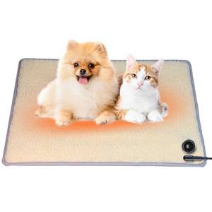 lot 4599 image: Pet Heating Pad for Dogs &amp Cats 12V Safe Voltage 3 Heat Settings Max 160F 8 Hours Auto Off Heat Pad and 4 Timer Setting Warm Soft Fabric Machine Washable (Gray, 12x17.5)