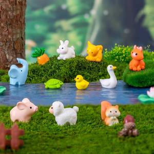 lot 4606 image: LOKIPA 30PCS Mini Resin Animals Figures, Tiny Resin Animal Miniature Garden Decor Micro Landscape Fairy Dollhouse Ornament for Fairy Garden, Dollhouse, Plant Pots, Bonsai Craft Decor