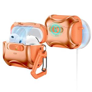 lot 4611 image: ESR for AirPods Pro 3 Case (2025), Compatible with Airpods Pro 3rd Generation Case (USB-C Cable), Effortless MagSafe, Drop-Proof Lock, Easy Open, Cyber Series, Orange