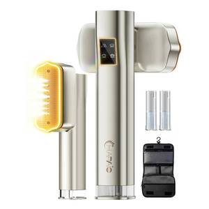 lot 4621 image: HAPAIS Steamer for Clothes,2-in-1 Clothes Steamer Handheld with 200ml Large Capacity,25 Min Continuous Use,4 Modes 1300W Travel Steamers with Storage Bag for TravelHome