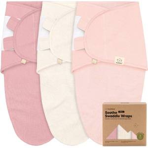 lot 4623 image: 3-Pack Organic Swaddles for Newborns, Baby Sleep Sacks 0-3 Months - Baby Swaddle Wrap, Newborn Wearable Blanket, Infant Sleep Sack for Girls, Boys, Soft & Snug, Large Hook & Loop Closure (Roseate)