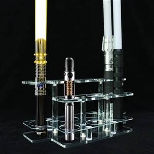 lot 4636 image: ERMMZHZW Lightsaber Display Stand,Acrylic Multi-Hole Tabletop Lightsaber Holder,Can hold 7 lightsabers at the same time, for lightsaber display and organization (Transparent)