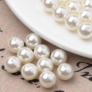 lot 4656 image: Ornazy 120 pcs 20mm Imitated Pearl Beads with Holes Creamy White Acrylic Faux Pearl Beads for DIY Craft Jewelry Making Bracelets Earring Necklace
