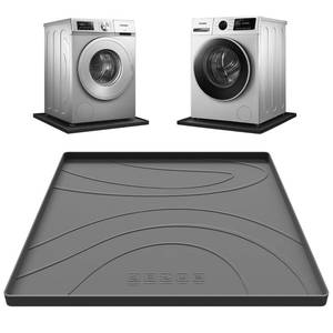 lot 4666 image: Washing Machine Drain Pan Silicone mat,Large 26.5 X 26.5 Non-Slip Waterproof Washer Drip Tray, Raised Edge Drip Mat for Under Dryer or Washer, Anti-Vibration,Floor Leak Protector for Laundry Room
