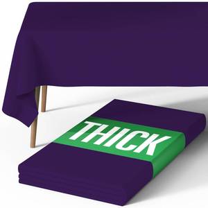 lot 4677 image: Pureegg Rectangle Table Cloth 60 x 84 Durable Polyester Tablecloth Offers Reusable &amp Washable Protection, Ideal for Outdoor Party, Picnic, Wedding, Banquet and Birthday, Purple