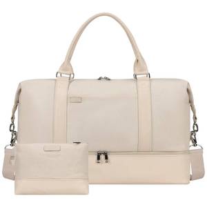 lot 4683 image: Oeihuivt Weekender Bags for Women - 21Inch Large Travel Duffel Bag 2-Piece Set with Shoe Compartment, Heavy-Duty Canvas & Leather Carry On Overnight Tote Airplane Approved