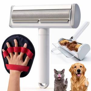 lot 4699 image: Yoioyms 2 in 1 Pet Hair Removal Set, Reusable Dog Hair Remover & Cat Hair Remover, Pet Hair Remover with Roller & Glove, Pet Hair Removal Tool for Clothing, Couch, Furniture & Laundry