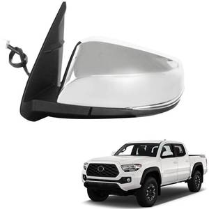 lot 4703 image: Liizoo Side Mirror Car Door Mirror Fits for Toyota Tacoma 2016-2023 Left Driver SideTO1320360PowerSignalHeatBlind Spot Monitor Chrome LH- 8 Pins