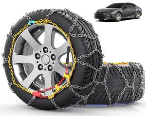 lot 4709 image: Snow-Chains Easy Install Tire-Chains, One-Pull Fit Design Tire Snow Chains for Passenger Cars, Sedan, SUVs, Emergency Winter Tire Traction Car Tires 215 225 235 245 255 265 - Set of 2 (KN120)