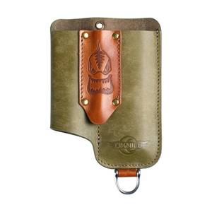 lot 4718 image: OKNIFE Osheath S1 3 in1 Leather Sheath for Flat Flashlight, Pocket Knife, Mini Pen, EDC Kit Belt Organizer for Belt with Horseshoe Buckle Keychain
