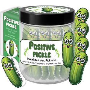 lot 4720 image: Emotional Support Pickle, Positive Pickle Jar, 60 Positive Daily Affirmations Cards for Women, Birthday Gifts for Coworkers, Easter Basket Stuffers for Teens, Kids, Easter Gifts for Girls, Boys