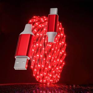 lot 4729 image: LED USB C Cable Starry Light USB A to Type C Fast Charging Cable Lighted USB C Charger Cord Compatible with Phone 16 15, Samsung Galaxy S24 S23, Pixel and More 3.3FT(Red)