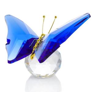 lot 4764 image: Movdyka Crystal Butterfly for Mom Women Metal Butterfly Room Decor Collection Figurine Blue Glass Butterfly Craft Desk Office Decorations Table Centerpieces