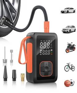 lot 4776 image: Hafuloky Tire Inflator Portable Air Compressor - 150PSI & 15000mAh Dual Power (Cordless & 12V DC) Car Air Pump, 3X Faster 36LMin Electric Tire Pump with Digital Gauge, LED Light for Car, Bike, Ball