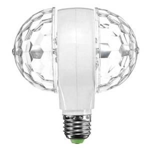 lot 4779 image: gofidin E27 LED Double-Headed Rotating Disco Light Bulb RGB Projector Multi Coloured Bayonet Party Lamp for Home Parties, Birthday, Club, Bar, Disco