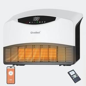 lot 4785 image: GiveBest Smart Wall Heater, 1500W Electric PTC Space Heaters for Indoor Use, Adjustable Thermostat, Remote Control, Compatible with Alexa, 24H Timer Heat for Bedroom Office Home Garage RV - Retail $85