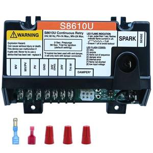 lot 4790 image: S8610U Furnace Control Board Module Compatible with Honeywell S8610U3009 S8610U1003 intermittent pilot ignition control Universal Ignition Module(BLACK)