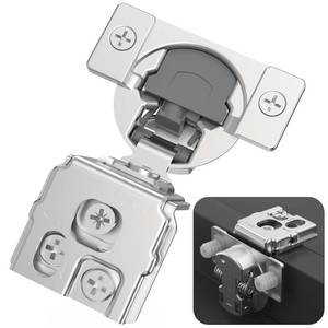 lot 4804 image: Chibery 40 Pack 1-12 Overlay 3D Soft Close Concealed Kitchen Cabinet Hinge for Face Frame Door, Pre-Assembled Easy-on Dowels, Self Closing Hidden Satin Nickel, 105° Open Concealed Stainless Steel